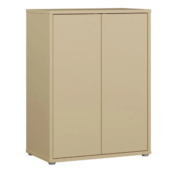 Alice Springs Tall 2 Door Cupboard with PushtoOpen Doors in Butter Yellow
