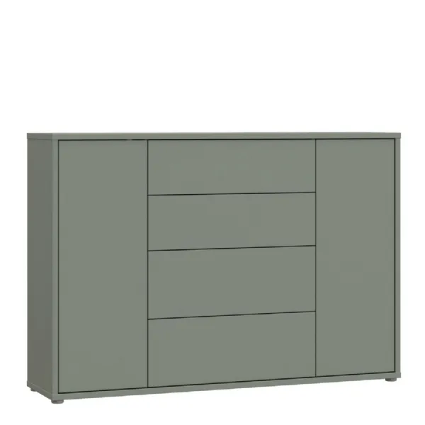 Alice Springs Wide Sideboard with 4 Drawers & 2 Doors with PushtoOpen in Sage Green