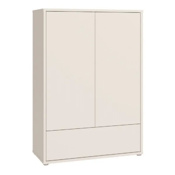 Alice Springs 2 Door Low Wardrobe with PushtoOpen Doors and Drawer in Sand