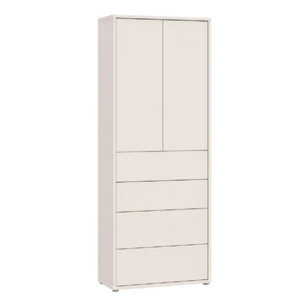 Alice Springs Tall Storage Cabinet with PushtoOpen Doors & 4 Drawers in Sand