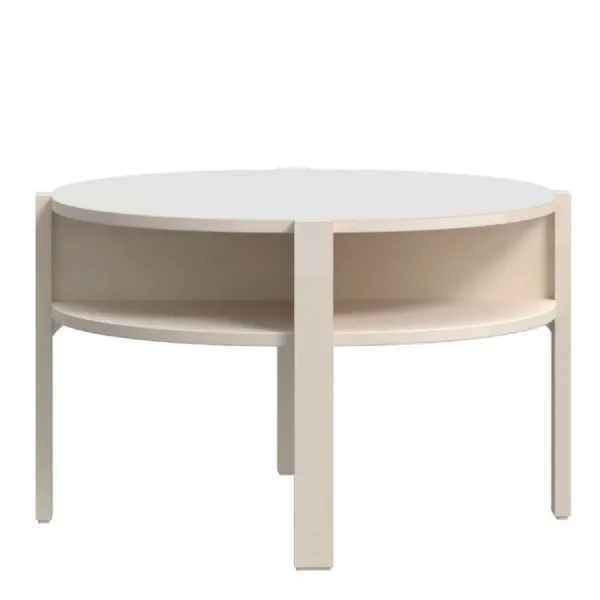 Tobago Round Coffee Table with Open Shelf in Sand