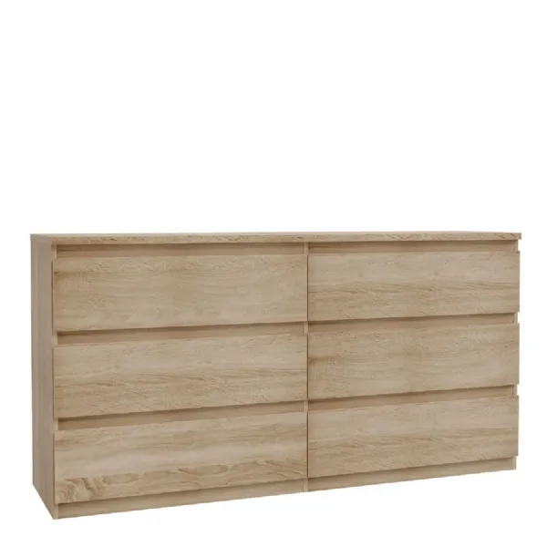 Edmore 6 Drawer Wide Chest in Sonoma Oak