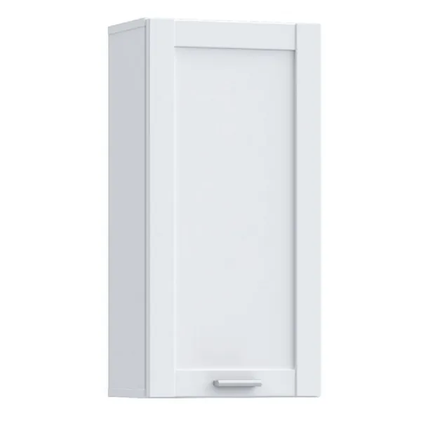 Lokko Hanging Cupboard with 1 Door & Silver Handle in White