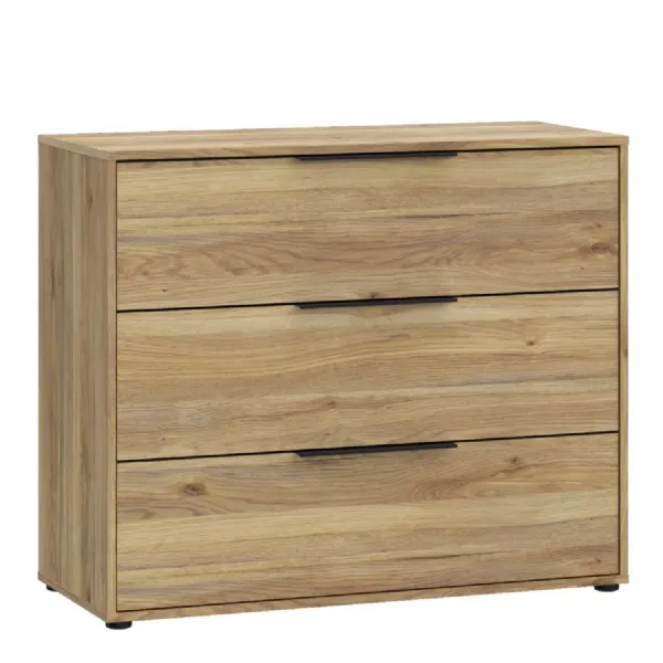 Orkney 3 Drawer Chest in Mauvella Oak