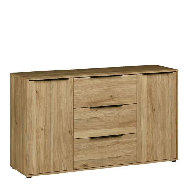 Orkney 3 Drawer Sideboard with 2 Doors in Mauvella Oak