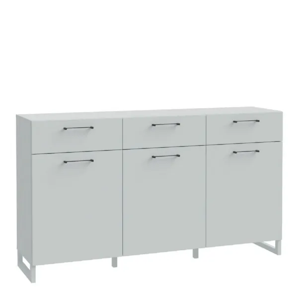 Sali 3 Door 3 Drawer Chest in Light Grey