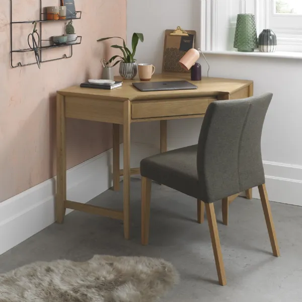 Oak Corner Laptop Home Office Computer Study Desk
