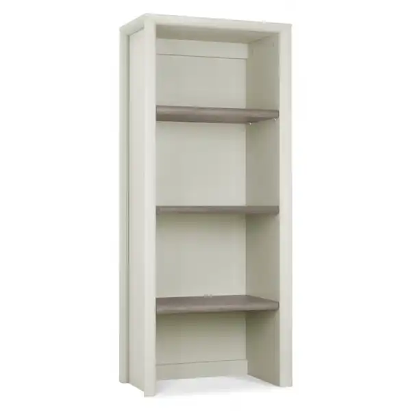 Grey Washed Oak Grey Painted Narrow Display Shelving Unit