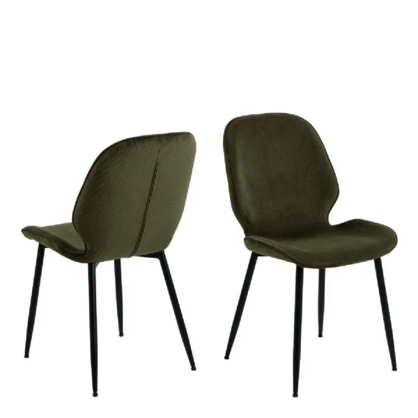 Femke Dining Chair in Olive Green Set of 4