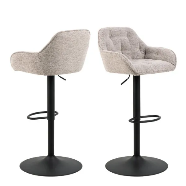 Brooke Swivel Bar Stool with Height Adjustable Function in Monza Beige Set of 2