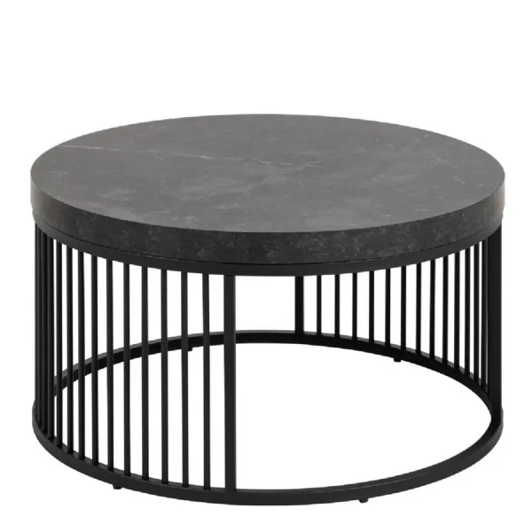 Strington Round Coffee Table in Matt Black