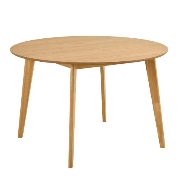 Roxby Round Dining Table in Matt Oak 120x76cm