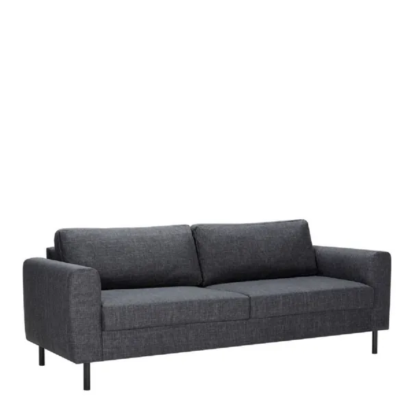 Omaha 3 Seater Sofa in Dark Grey Basel Fabric