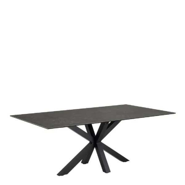 Heaven Dining Table with Ceramic Black Top