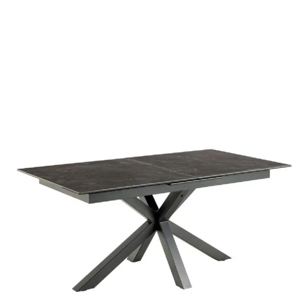 Heaven Extendable Dining Table with Ceramic Black Top 168cm