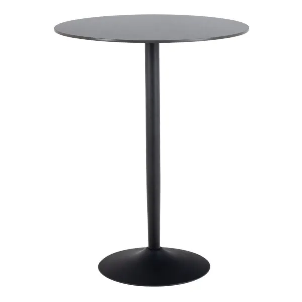 Malta Ceramic Round Bar Table in Matt Black
