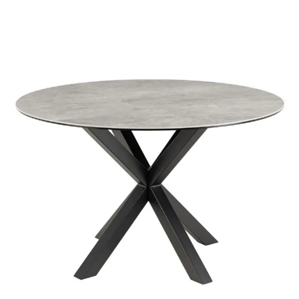 Heaven Round Dining Table with Ceramic Grey Top 119cm