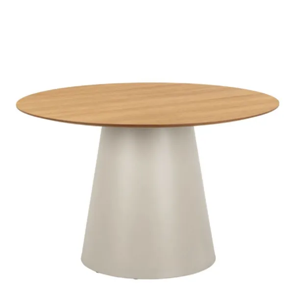 Soli Round Dining Table in Oak Grey 120x75cm