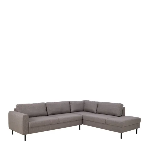 Omaha Right Hand Facing Corner Sofa in Light Grey Brown Fabric