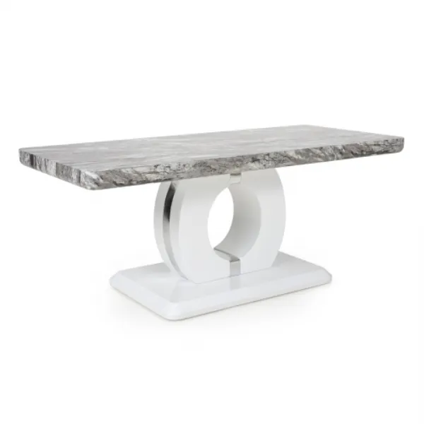 Grey and White Marble Effect Geometric Coffee Table