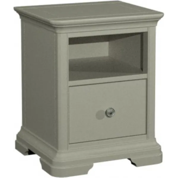 Blue Grey Wood 1 Drawer Small Bedside Table