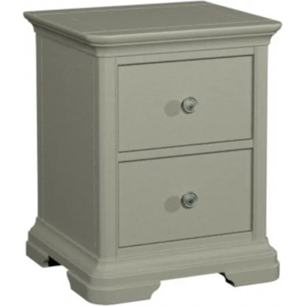 Blue Grey Wood 2 Drawer Bedside Table