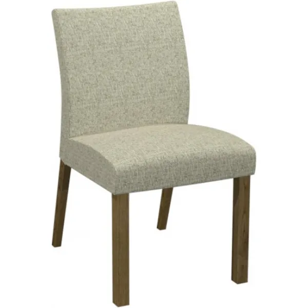 Oatmeal Fabric Upholstered Dining Chair Rustic Oak Legs