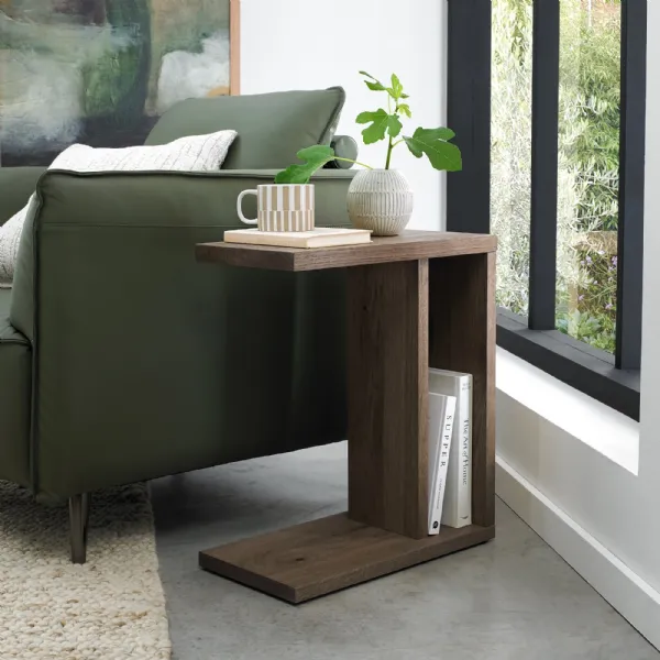 Dark Oak Sofa Table with Wire Brushed Finish