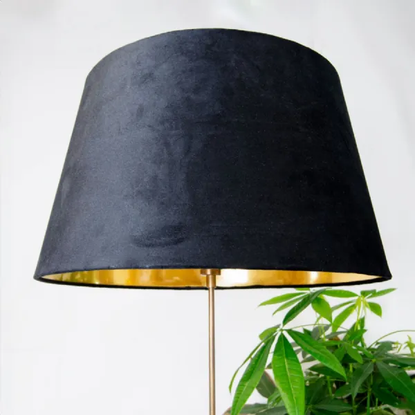 Black Velvet Shade With Gold Lining 50cm