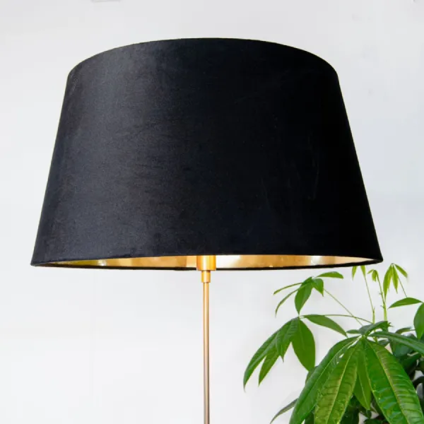 Black Velvet Shade With Gold Lining 56cm