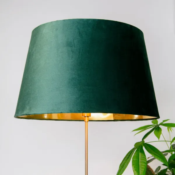 Green Velvet Shade With Gold Lining 50cm