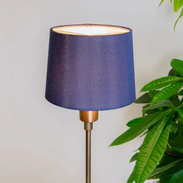 15cm Clip Shade in Faux Silk Blue