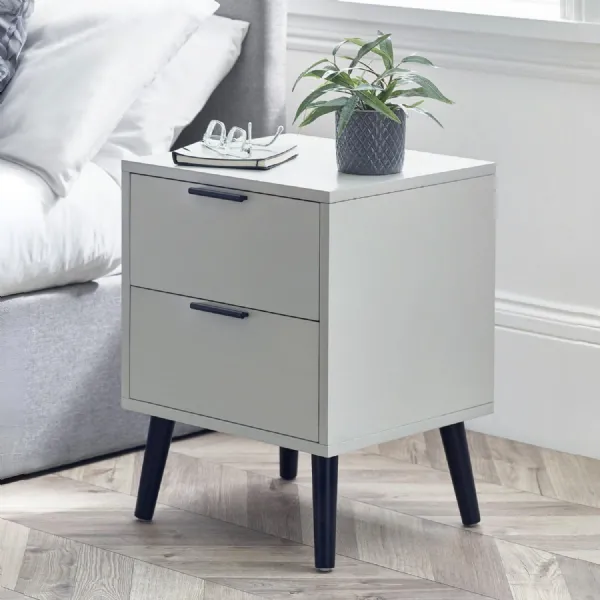 Alba 2 Drawer Bedside Silk Grey