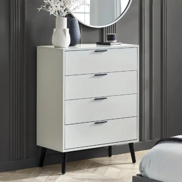 Alba 4 Drawer Wide Chest Silk Grey