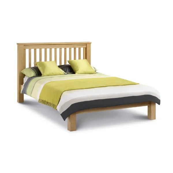 Solid Waxed Oak 6ft Super King Size Bed with Low Foot End and Slatted Base