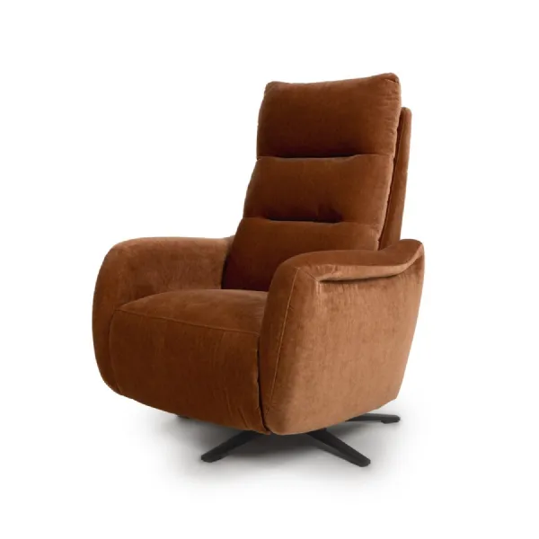 Cinnamon Fabric Pocket Sprung Swivel Power Recliner Armchair