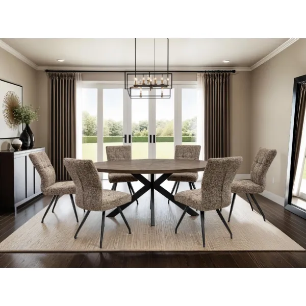ARABELLA DINING CHAIR SABLE NATURAL MIX FABRIC