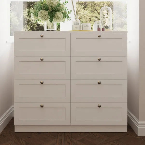 Artus Shaker 8 Drawer Chest Of Drawers Matt White