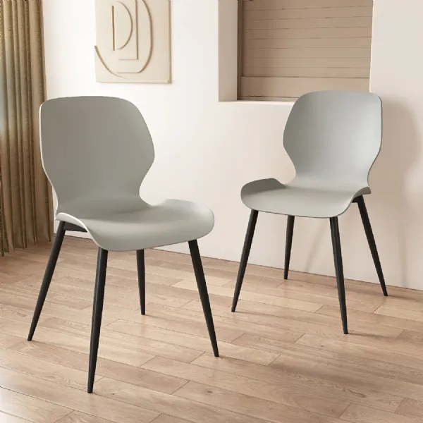Grey Mid Century Dining Chair Metal Legs