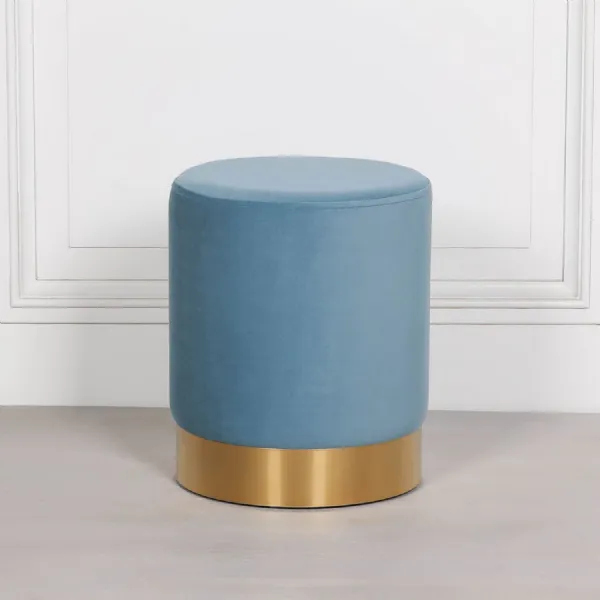 Ocean Blue Round Stool