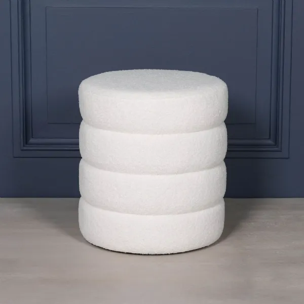 Boucle Beehive Round Stool