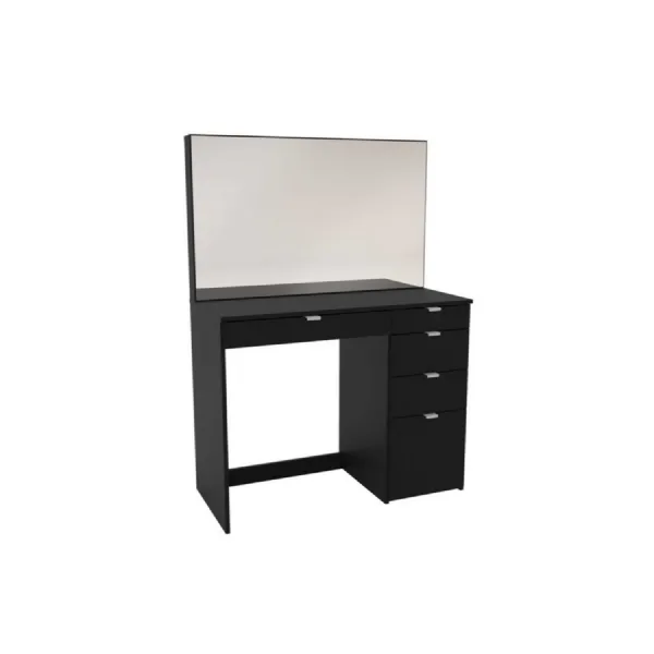 Ava 5 Drawer Dressing Table And Mirror Black