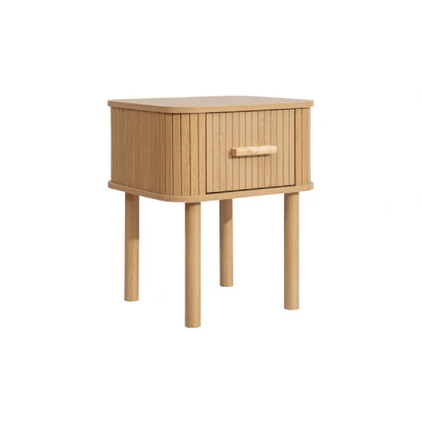 Axel 1 Drawer Fluted Bedside Oak