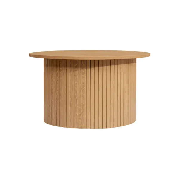 Axel Round Fluted Coffee Table Oak