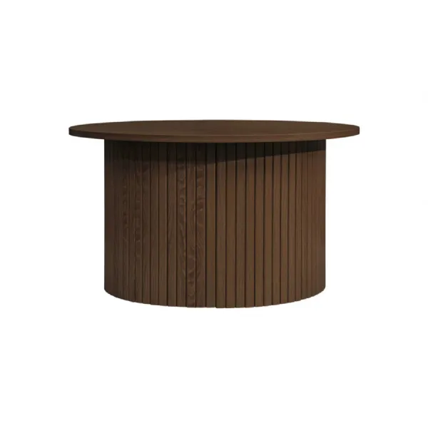 Axel Round Fluted Coffee Table Walnut