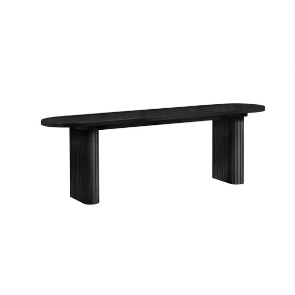 Axel Fluted Dining Bench Black