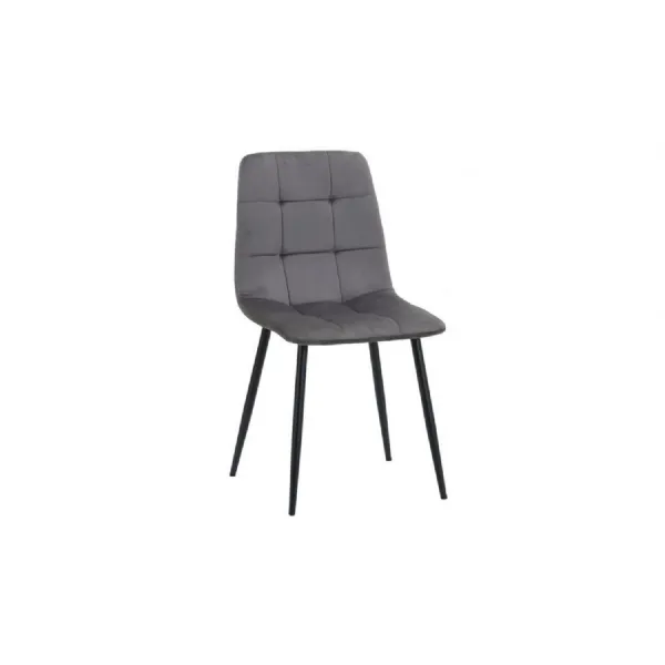 Axel Pair Of Fabric Dining Chairs Grey