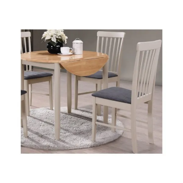 Alton Light Oak And Grey Painted Drop Edge Round Dining Table And 2 Chairs