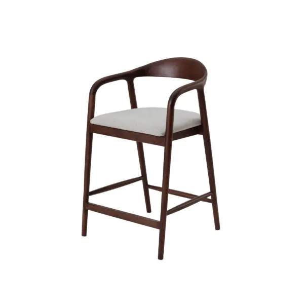 ALUXO Tess Walnut Barstool in Oatmeal Boucle Default Title