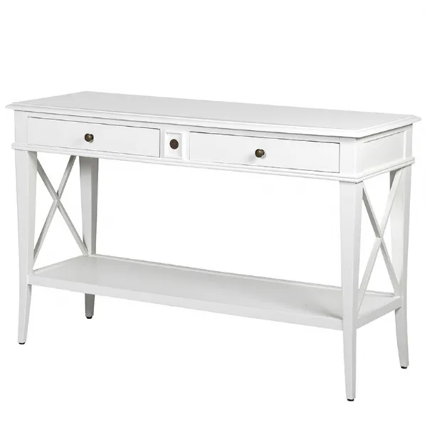 White Cross Console Table